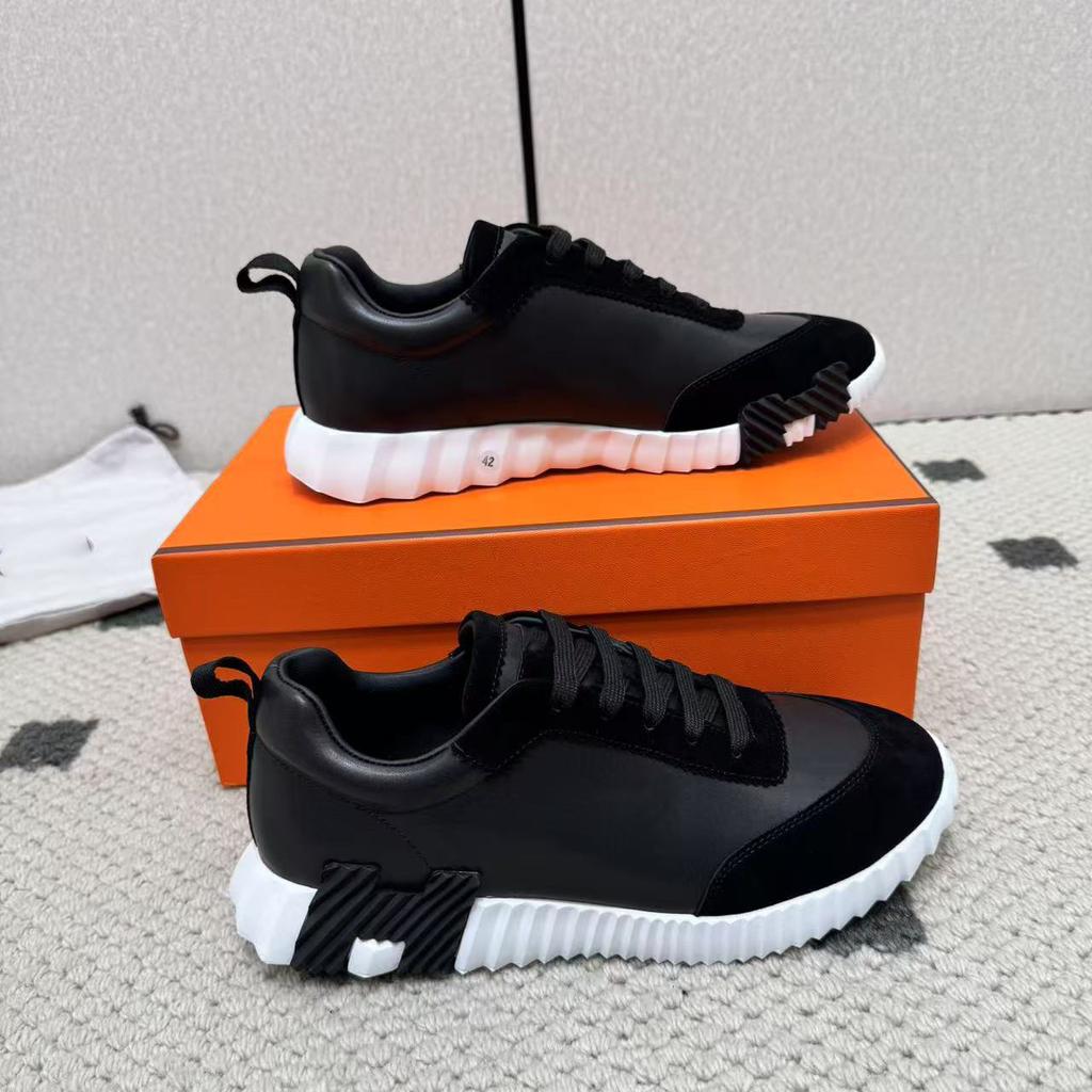 European Hh Men'S Shoes Sports Shoes Leather Mesh Shoes Breathable Versatile Lace-Up Light Luxury High-End Height Increase