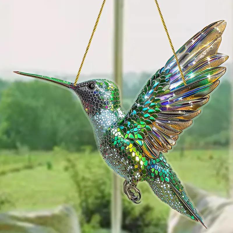 Bunter Wunderschöner Kolibri Anhänger Acryl Wind Sonnen Vögel Fensterhänger Windspiele Fänger Handwerk Vogel Geschenk Heimdeko