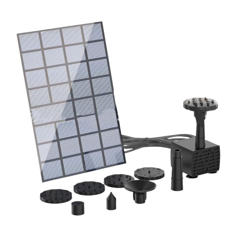 

2.5W Solar Water Fountain Pumps Outdoor Sun Activated Bird Bath Display Feature Dry Run Protections Low Noise Design 1