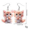 Cute 2D Flat Cat Acrylic Print Earrings for Women Funny Creative Pet Kitten Animals Drop Earring Lovely Jewelry Birthday Gifts
