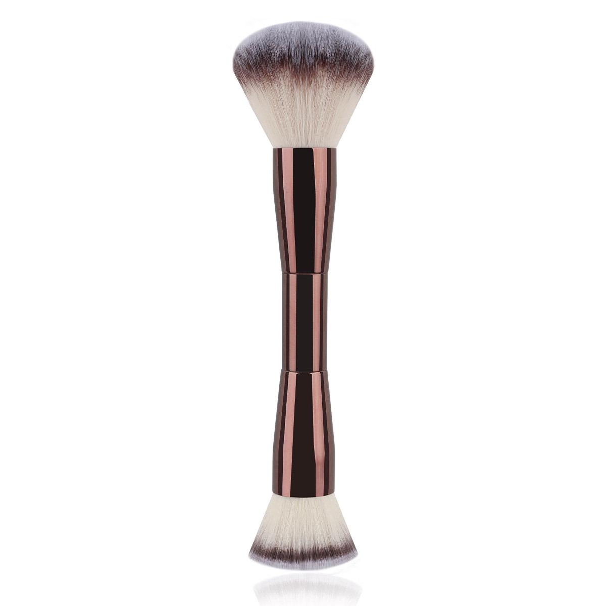 

Dual-Ended Foundation & Contour Brush with Soft Bristles - All-Aluminum Tube Makeup Tool