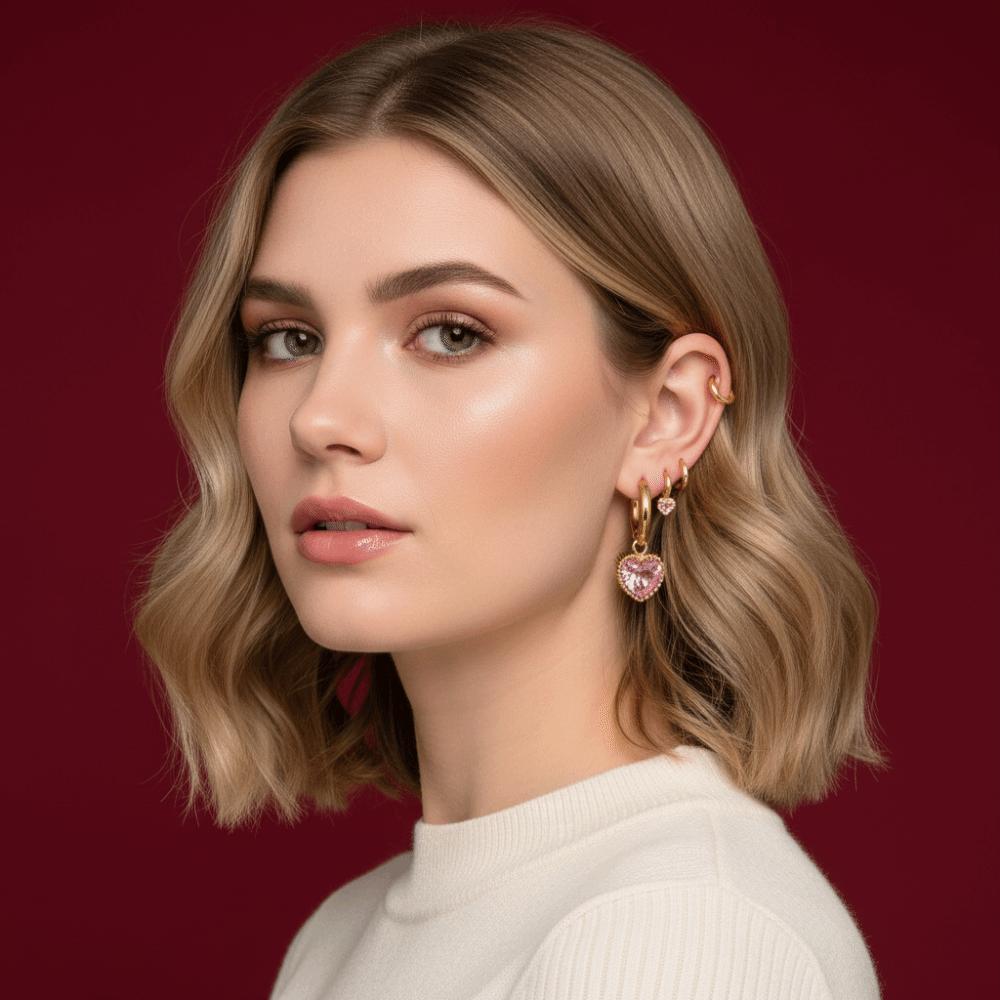 Crystals Stud Earrings Vintage Ear Accessories New Ear Rings  for Women Girls