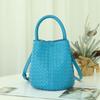 Hand-woven Bucket Bag Genuine Leather Women's Exquisite Fashionable Handbag Single-shoulder Cross-slung Tote