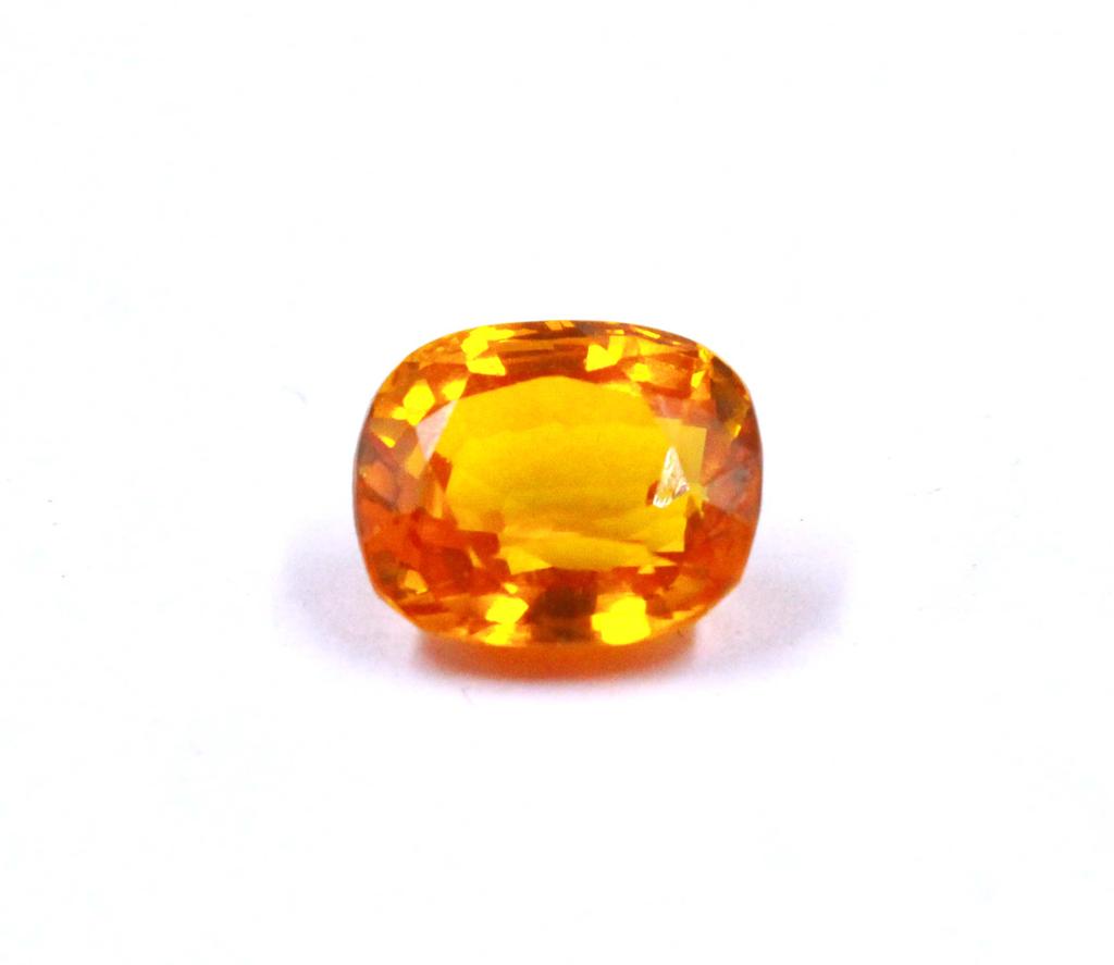 8.85 Carat Valentine's Day Certified Cushion Shape Orange Sapphire Sri Lanka Gemstone SN194