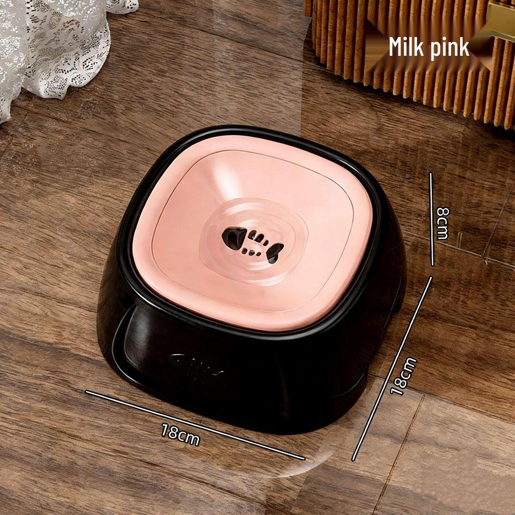 Cartoon Anti-Spill Water Bowl for Cats and Small Dogs - Large Capacity, No Plug Design