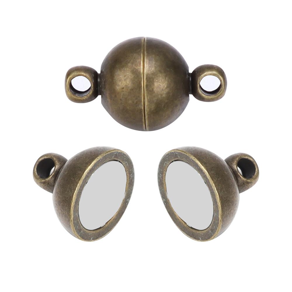 5Sets 6 8 10 12 14mm Copper Magnetic Clasps Ball Shape Strong Clasps For Necklace Connection DIY Leather Bracelet Jewelry Making