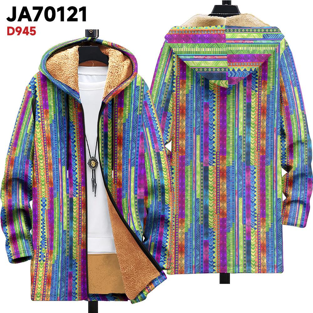 Νέο μπουφάν πολύχρωμα στοιχεία μοτίβου B1 φερμουάρ ζακέτα με κουκούλα χοντρό χειμερινό φλις μοντέρνα καπιτονέ ρούχα
