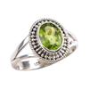 Natural Peridot Gemstone Handmade 925 Solid Silver Gift Jewelry Ring Size 9 j8N10