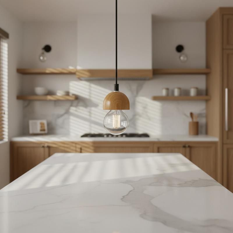 E27 Socket Wooden Lamp Holder Support Decorative Chandelier Bulb Adapter Modern Ceiling Light for Kitchen Office