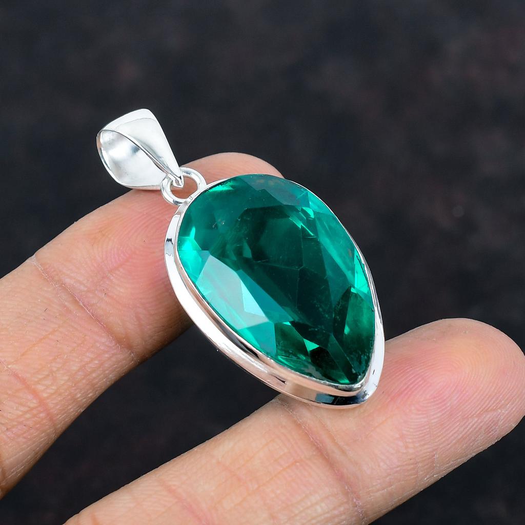 Faceted Chrome Diopside Pendant Natural Gemstone Pendant 925 Sterling Silver Pendant Chrome Diopside Jewelry Handmade Pendants Wedding Gifts