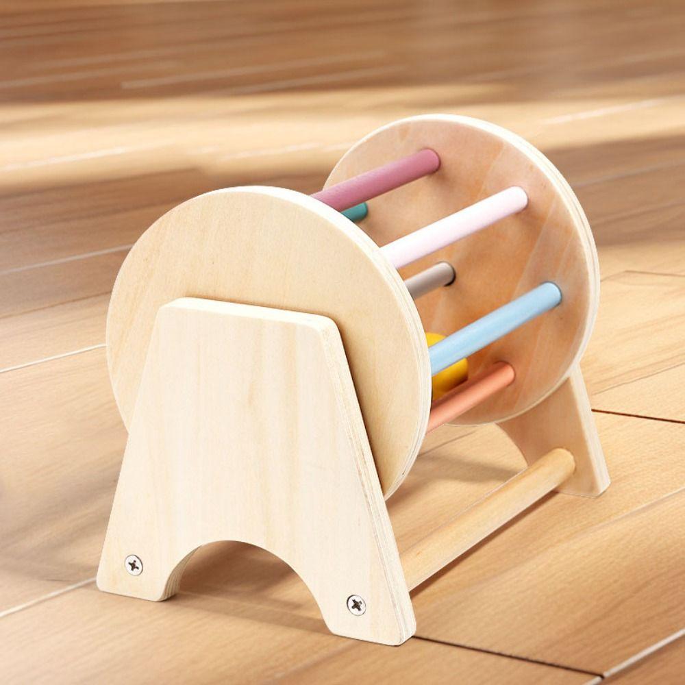 Color Shape Cognition Rainbow Spinning Drum Montessori Ball Busy Drum Toy  Birthday Present
