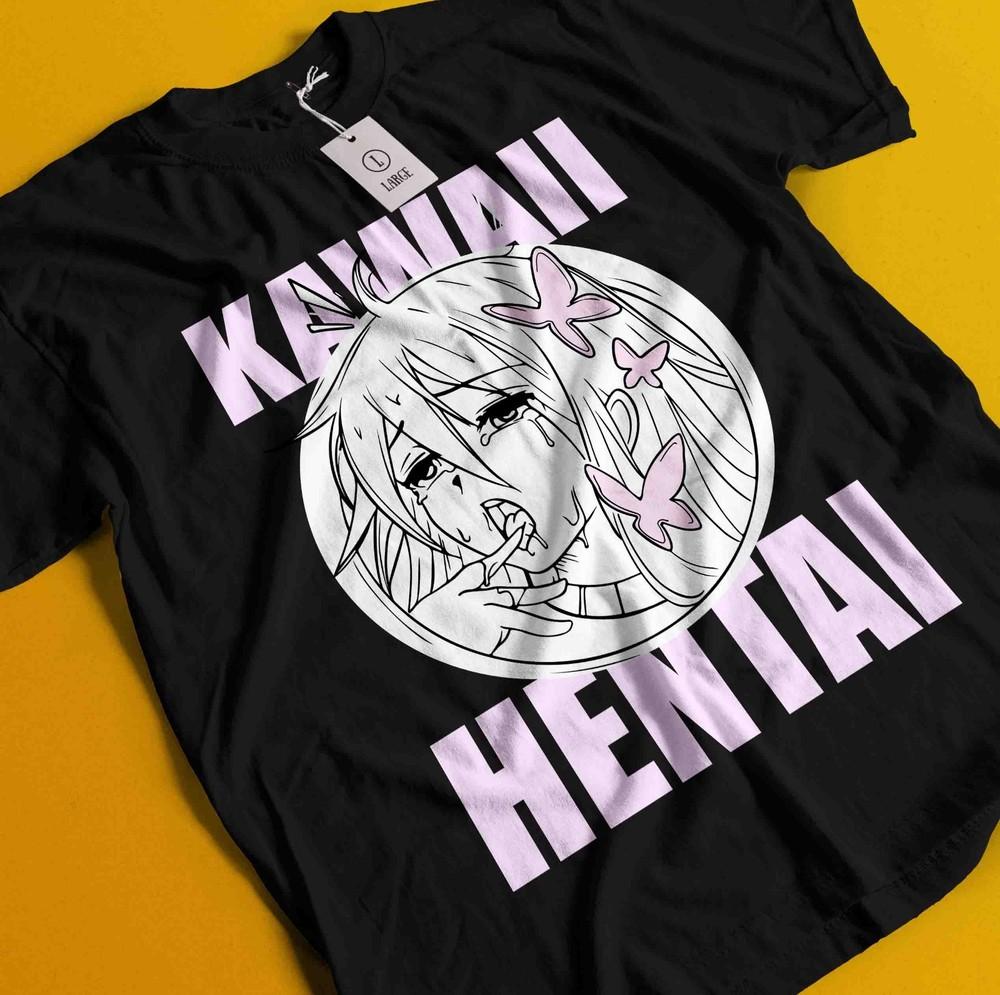 

Аниме футболка в стиле этти, японская графическая футболка, манга вайфу каваии, унисекс футболка XL