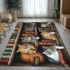 Cats Bookshelves HD Printed Carpet Living Room Bedroom Study Room Rug Nursery Hallway Porch Floor Mat Indoor Entrance Door Mat