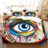 Ins Eyeballs Eye Bedding Set Duvet Cover + 2 Pillowcases Retro Weird Surreal Eye Graphic Indie Aesthetic Bedroom Decor