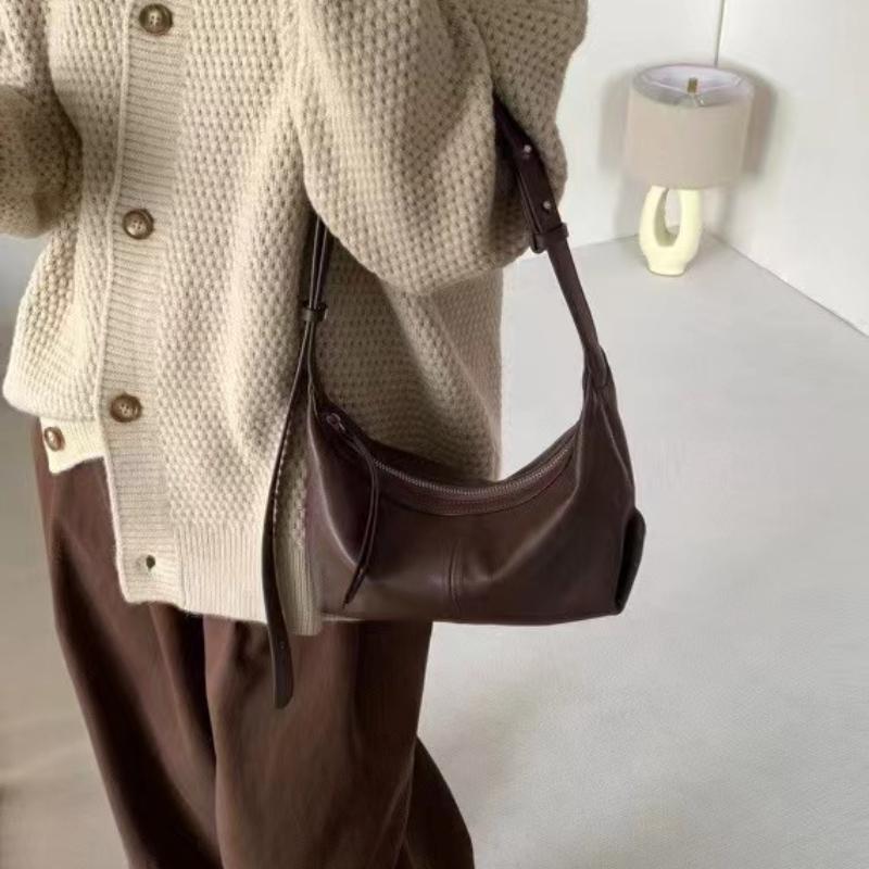 New Women's Sheepskin Dumpling Bag, Niche Genuine Leather Shoulder Underarm Bag, Premium Soft Leather Women's Bag
