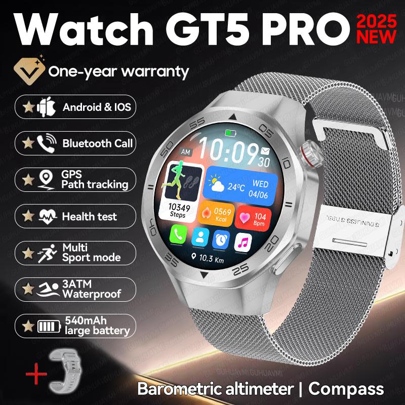 New Outdoors Sports DT5 Smart Watch GPS Positioning Compass 3ATM Waterproof HD AMOLED Screen Bluetooth Call Smartwatch Men