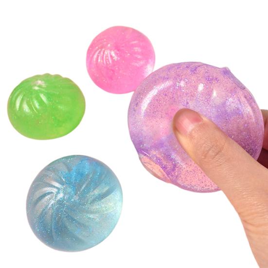 Bun Squeeze Toy Slow-Rising TPR Fidget for Stress Relief Cute Food-Themed Decompression Gadget for Kids Adults Portable Novelty Gift for