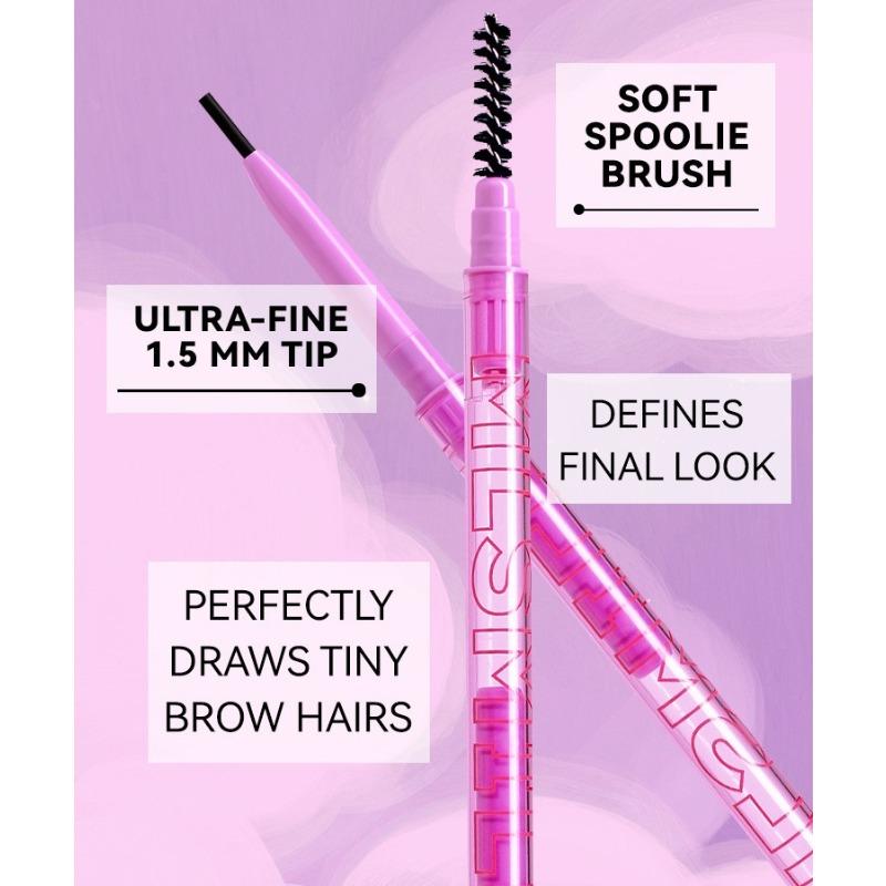 MLSMILE4 Farbe Doppelseitiger Augenbrauenstift Wasserdicht und Schweißfest Natürlich und Langanhaltend Extrem Feiner Wilder Augenbrauenstift