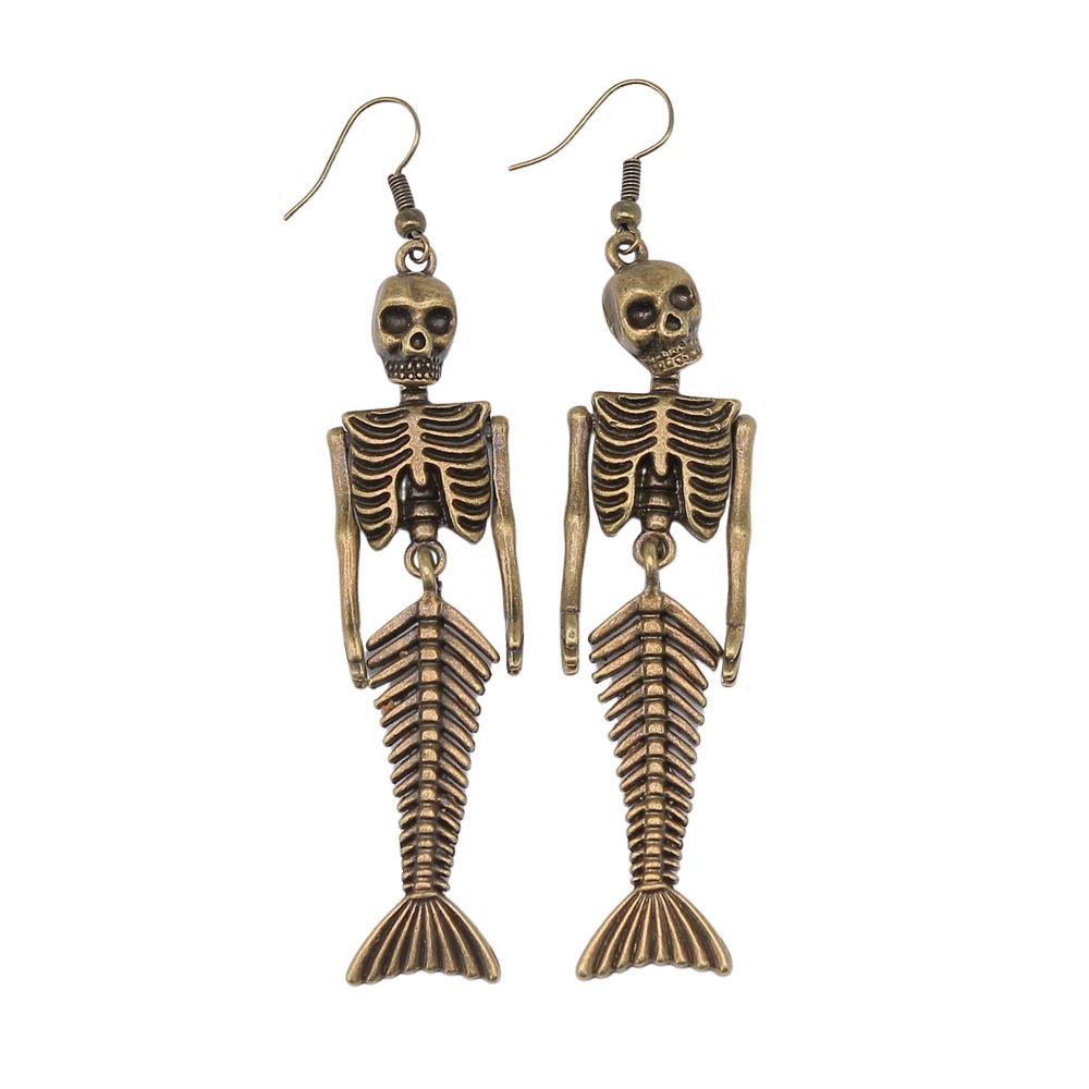 Halloween Charm Dangle Earrings Gothic Crescent Drop Earrings Dark Witchy Occult Jewelry