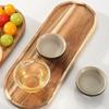 Japanese Wood Coffee Tray Rectangle/Oval Food Cup Plate Dessert Candy Wooden Tableware Plate Gongfu Tea Tray Kitchen Supplies
