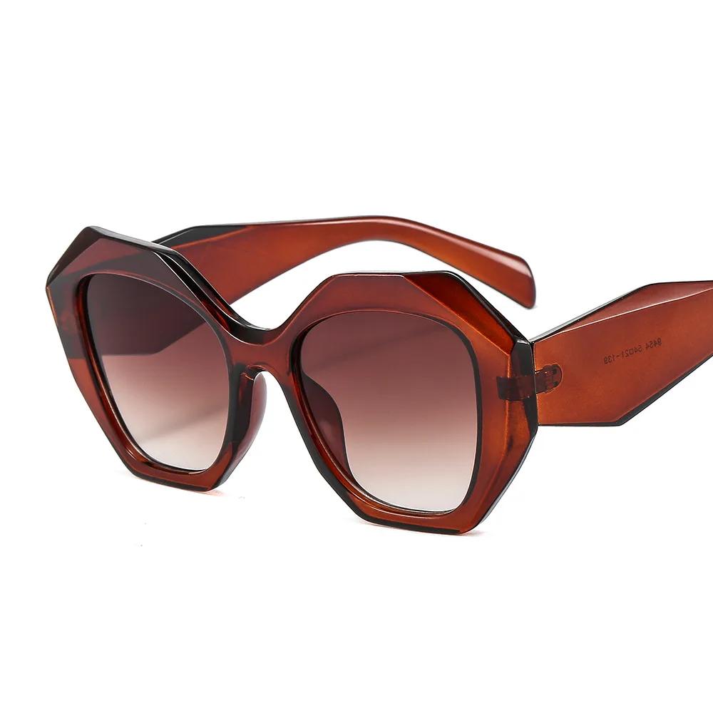 New Polygonal Fashion Sunglasses Retro Large Frame UV400 Protection Outdoor Skiing Gafas De Sol Hombre