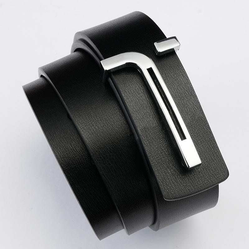 Men's Belt New Letter Buckle Men's Belt Casual Alloy Buckle Trousers Belt