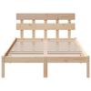 Brown Bed Frame with Headboard 120 X 200 Cm Solid Pine Wood