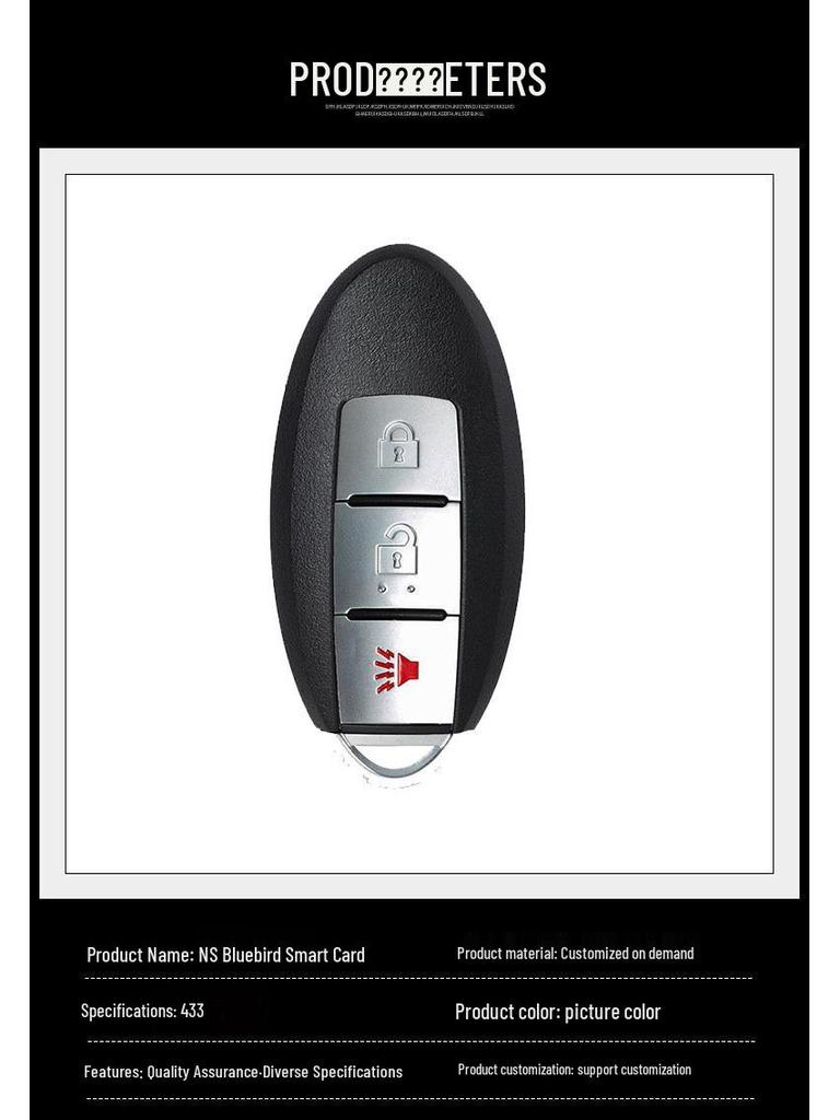 Compatible with NS Bluebird Smart Card 2+1 Button 433MHz 46 Chip Remote Key