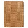 For iPad Mini (2024)/(2021) Case Y-Fold Stand Pyramid-Patterned Leather+Clear Acrylic Tablet Cover with Pencil Holder