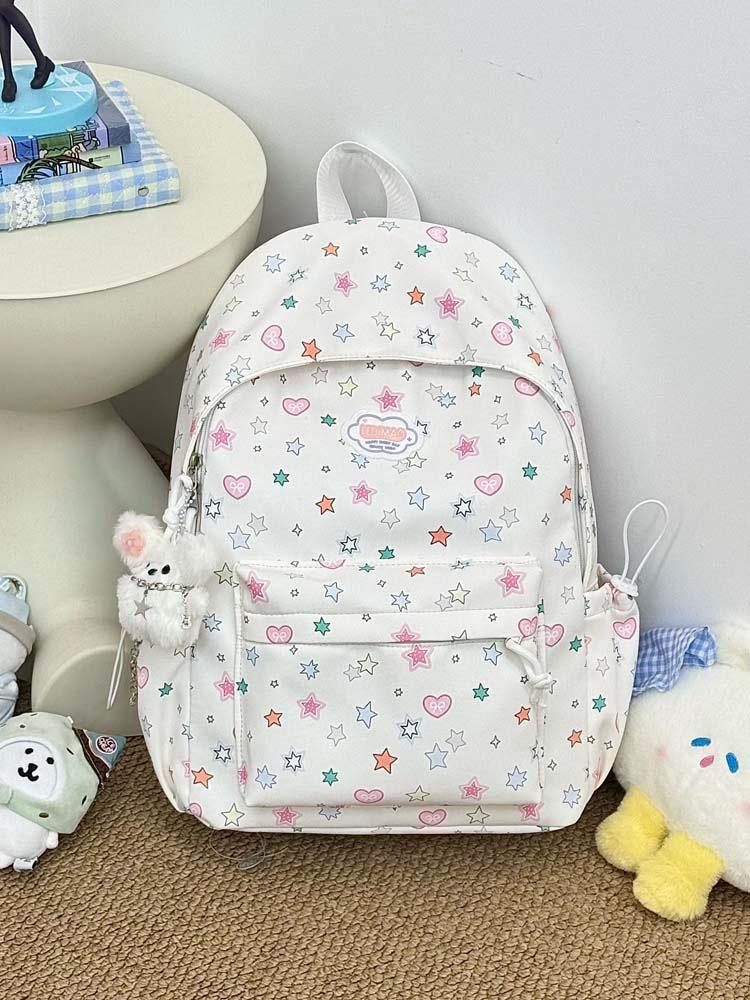 Schoolbag Fresh and Sweet Student Bag Star Print Student Bag Leisure Travel Backpack Travel Commuter Student Backpack