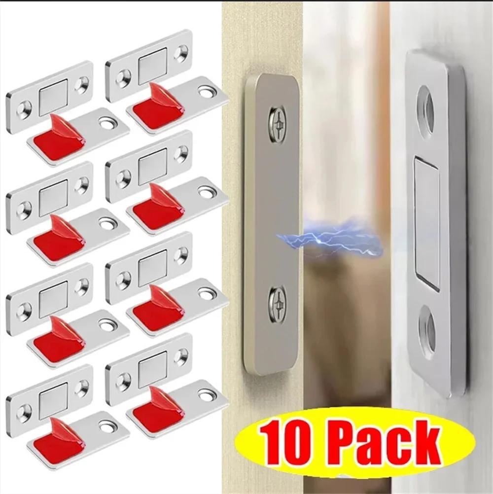 

Ultra Thin Magnetic Cabinet Catches for Kitchen Closet - Strong Adhesive Drawer Magnet Lock Invisible Door Stopper