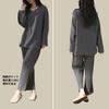 [PeiYA] Women's Long-Sleeved Double Gauze 100% Cotton Round Neck Pajamas, Relaxed Fit Top and Bottom Set