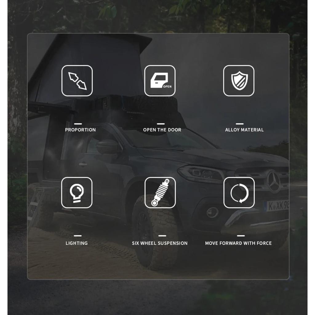 1/28 BENZ  X-CLASS 6X6 Camping Off-road Vehicle Alloy Car Model Sound and Light Children's Toy Collectibles Birthday gift