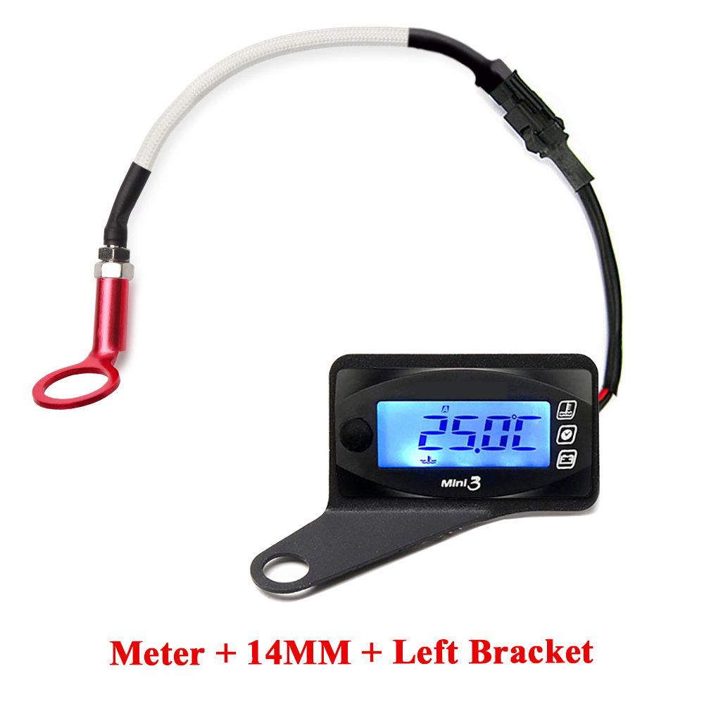 Koso motorcycle 3 in 1 meter Cylinder head temperature Volt Time For YAMXHA NMAX LED Digital Display mini gauge with holder 3 in 1-14MM-Left