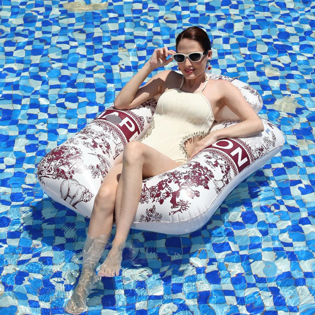 Adult & Kids Retro Pool Party Inflatable Water Toy Swimming Seat Lounge Net Float Bed Float