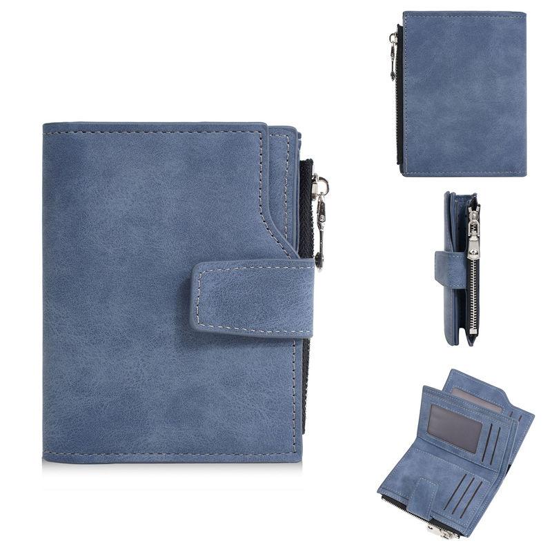 Baellerry Artificial Leather Short Wallets for Men Vintage Design Business Card Holder Zipper Cash Bag Packs Coin Purse