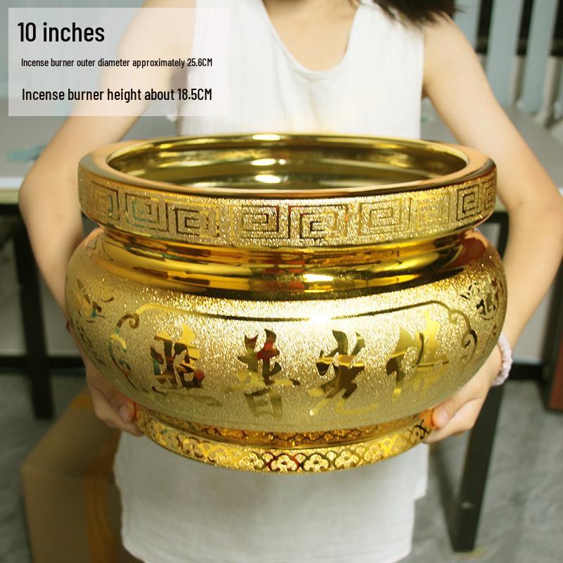 Small Ceramic Buddha Incense Burner with Golden Sand