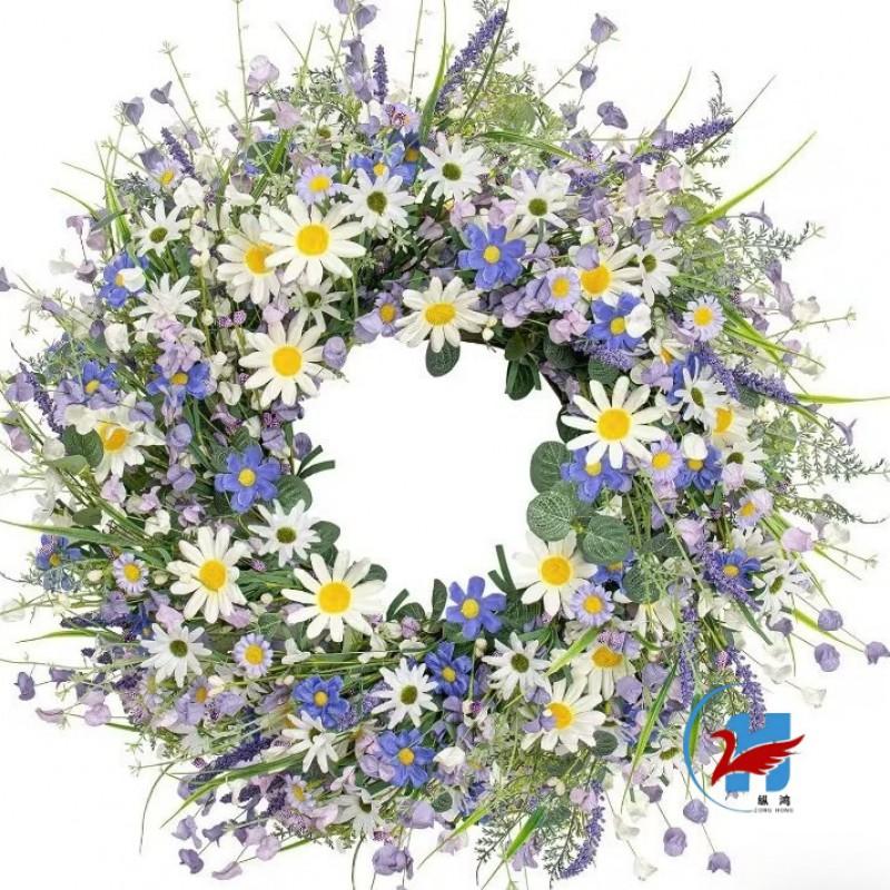 Wieniec z tulipanów Ozdoba wisząca Walentynki Wielkanoc Dekoracja Plastikowy girlanda kwiatowa 40/45/50cm