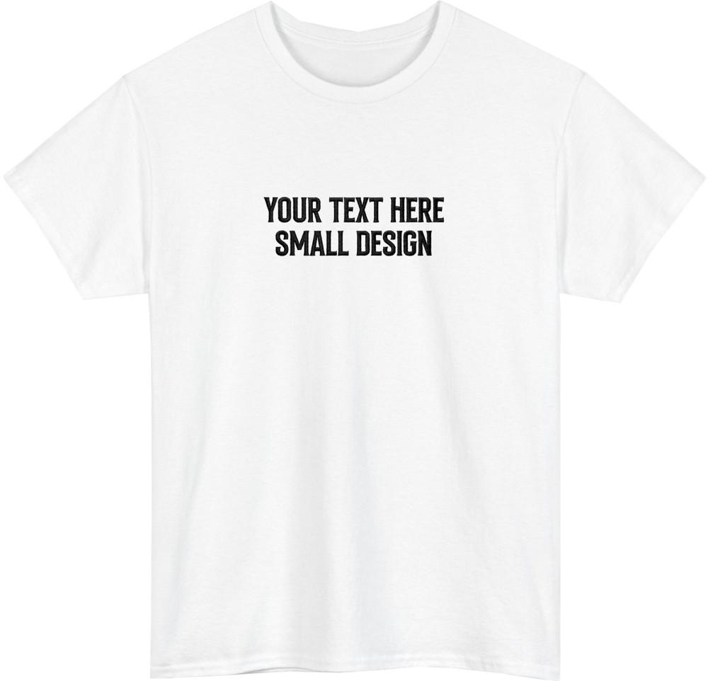 Personalised Embroidered Text Logo TShirt Custom Small Design Tee Top