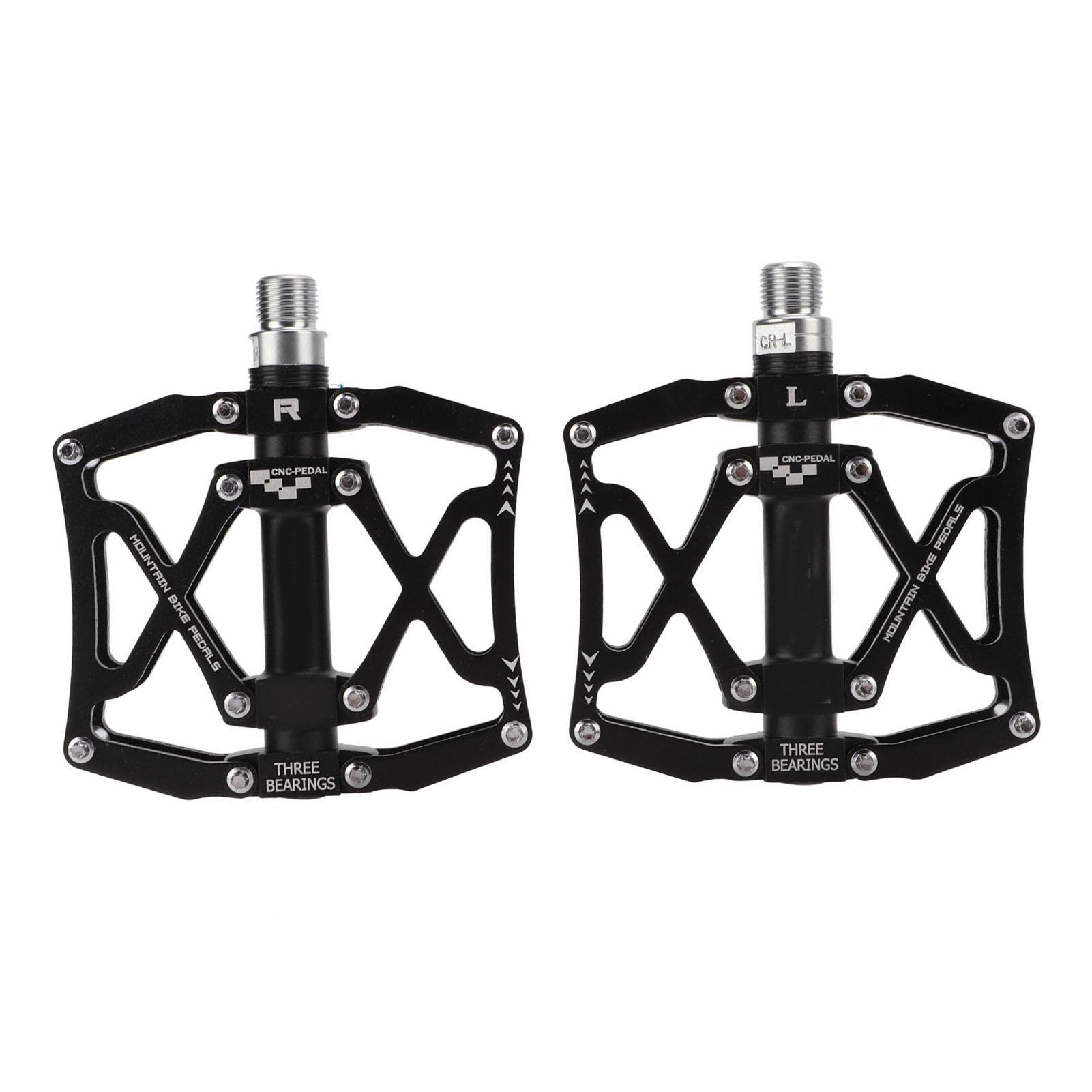 Bicycle Pedals Bike Aluminum Alloy Pedal CNC Machining with Bearing for Mountain Road Bike Black