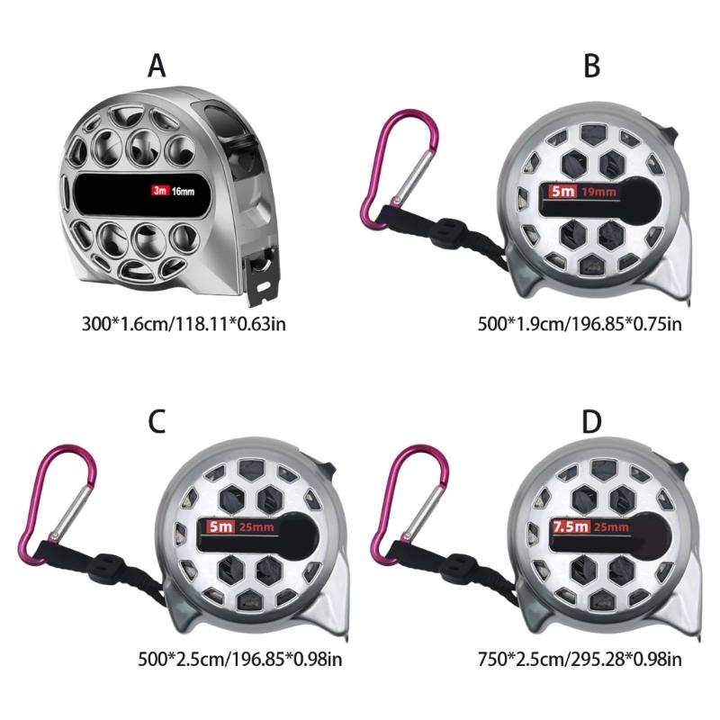 Selves Locking Tape Measure , 9.8Ft / 16.4Ft /24.7Ft Waterproof Anticorrosion Retractable Ruler Woodworking Measuring Tool