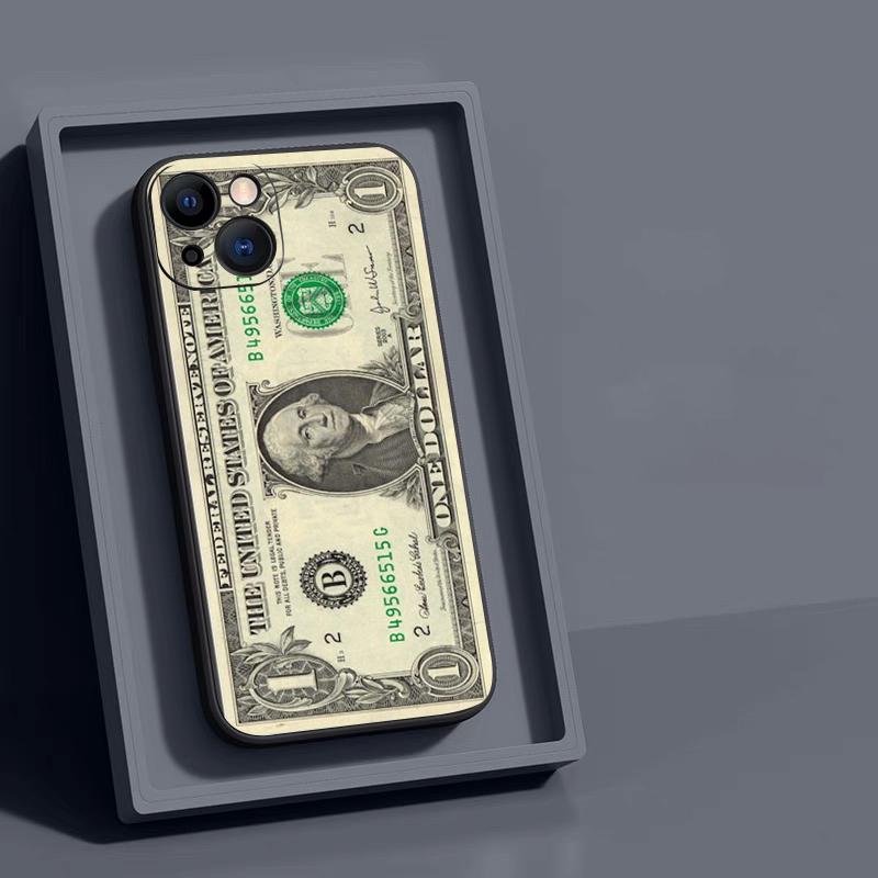 Creative USD Cash Pattern Phone Case for iPhone 17 16 15 14 13 12 11 Pro Max Mini SE 7 8 Plus Air Shockproof Soft Cover Fundas
