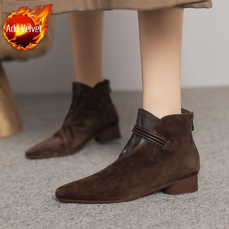 Fashion Elegant with Low Heels Pointed Toe Women's Ankle Boots Autumn Winter Booties Goth Designer Luxury Warm Female Short Shoes Sale