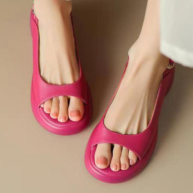 Elegant Low Heel Platform Women's Sandals Summer Leisure Outdoor Hiking Beach Sandal Shoes for Women Open Toe Back Strap Sandals