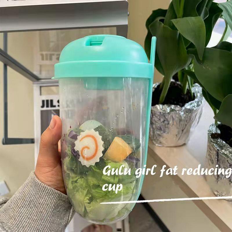 Bottle Salad Container Bottle-Shaped Bento Salad Bowl For Lunch Carry To Go Salad Box With Fork And Sauce Cup Kitchen Accessorie