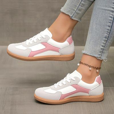 Women's Lightweight and Fashionable Sports Shoes - Two Tone Design, Casual Lace Up Shoes, Comfortable and Versatile, Suitable for All Seasons