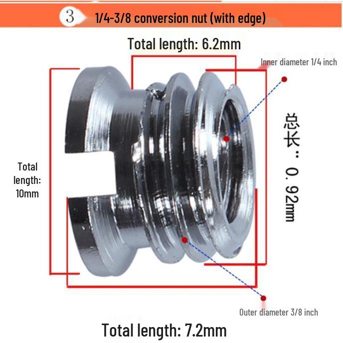 Adaptor șurub trepied 1/4" la 3/8" Placă cu eliberare rapidă
