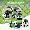 Silicone Collapsible Ball Water Bottle With Climbing Buckle, Drop And Leak Proof Outdoor Sports Mug, Black & White Soccer Style