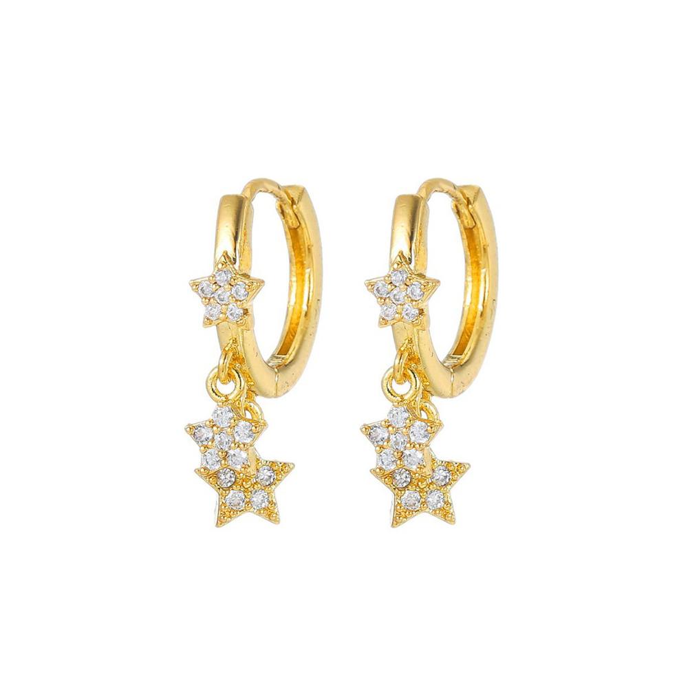 2PCS New Design Gold Color Star Dangle Earrings for Women Luxury Star Pendientes Earring  New In Y2k Jewelry Aretes De Mujer