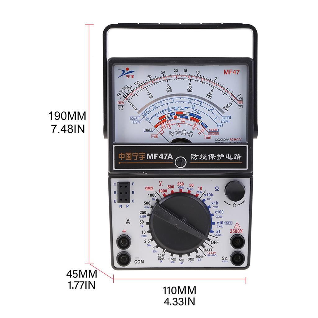 AMP Zeiger Amperemeter Analoges Strommessgerät Panel Zifferblatt Strommesser Mikroampere Ammeter Monitor Volt Multimeter Instrument